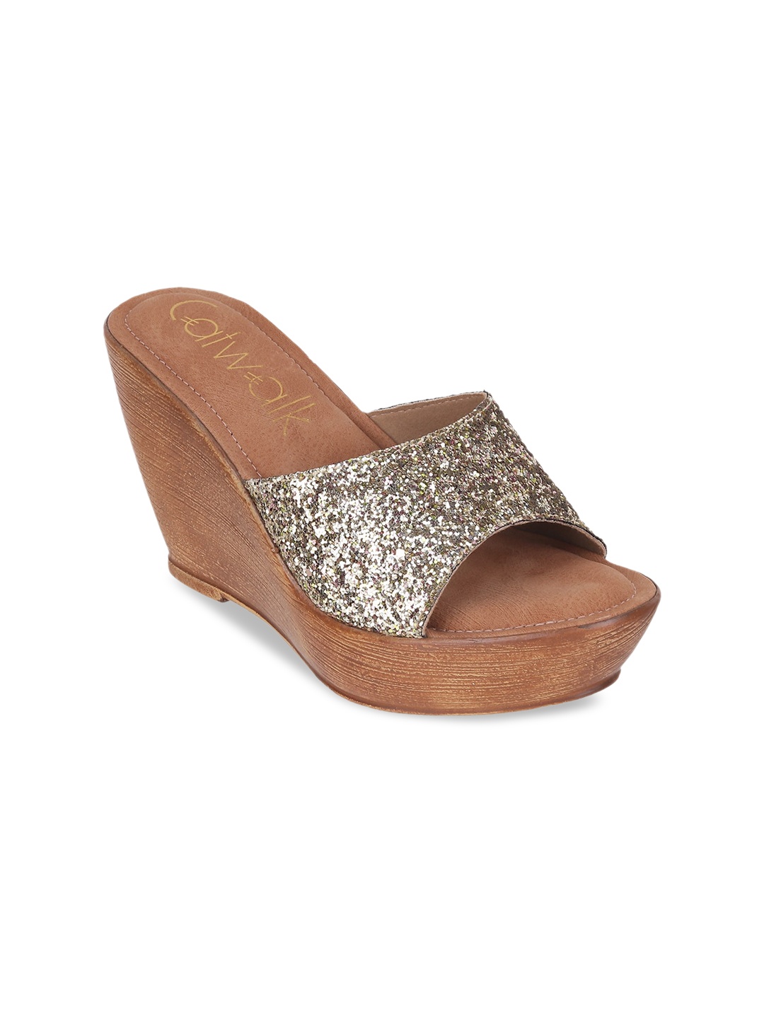 

Catwalk Embellished Open Toe Wedges, Bronze