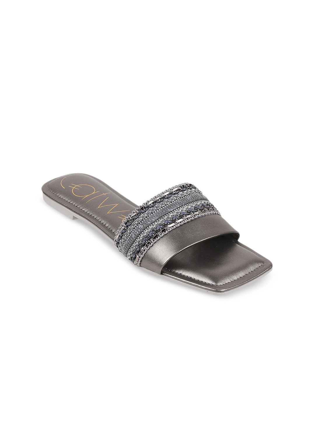 

Catwalk Embellished Open Toe Flats, Silver
