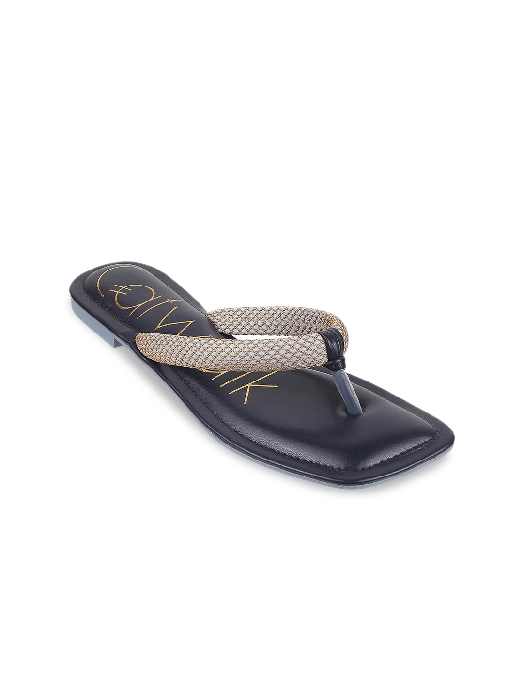 

Catwalk Shimmer Open Toe Flats, Navy blue
