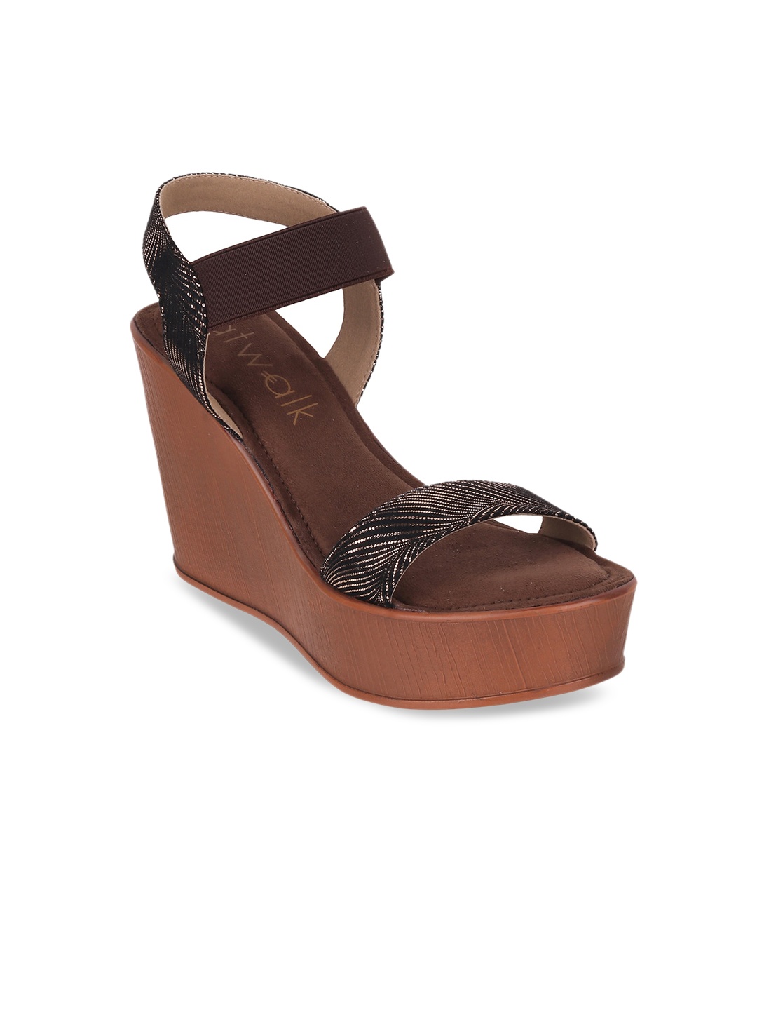 

Catwalk Embellished Open Toe Wedge Heels, Brown