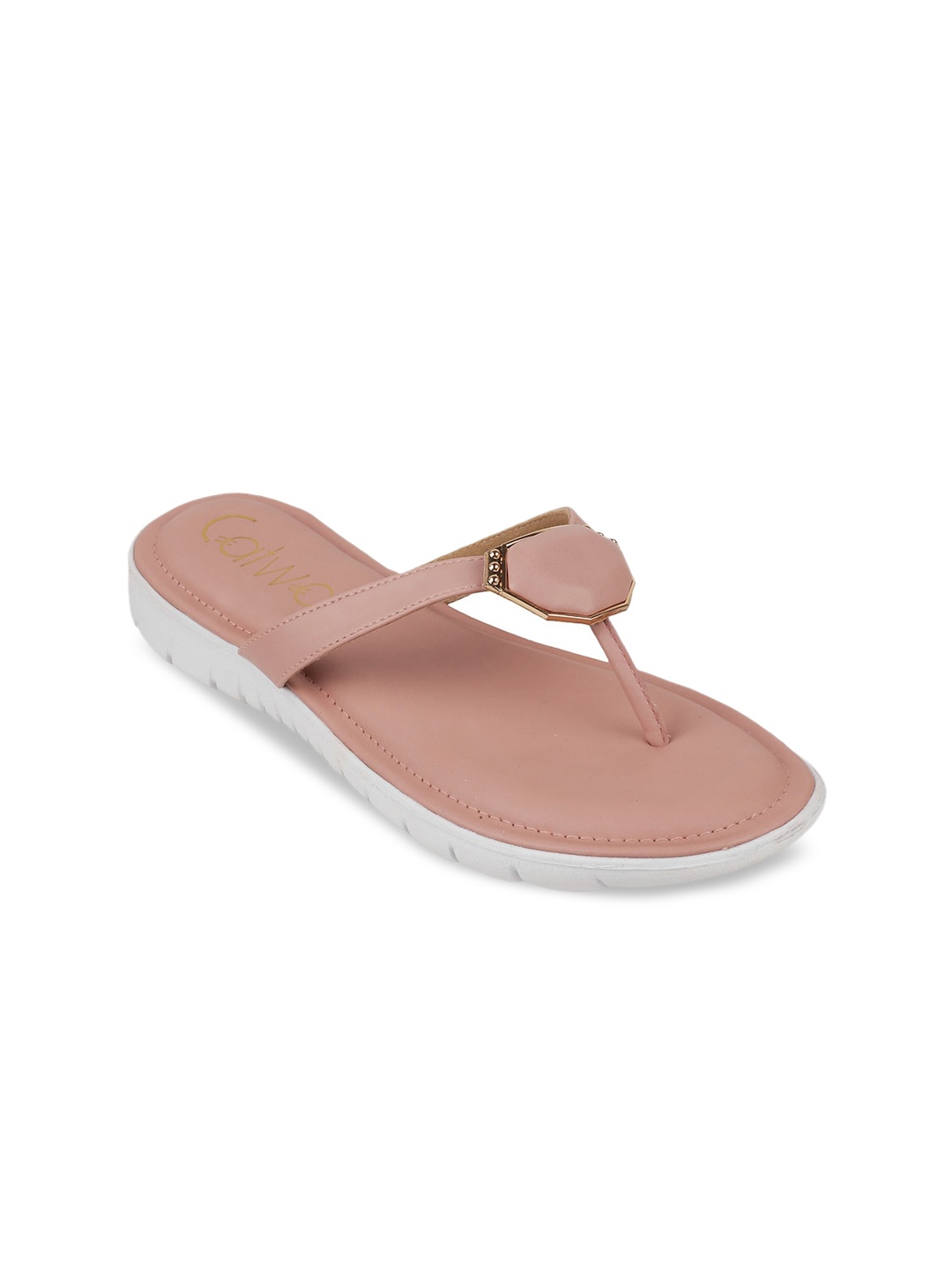

Catwalk Embellished T- Strap Flats, Pink