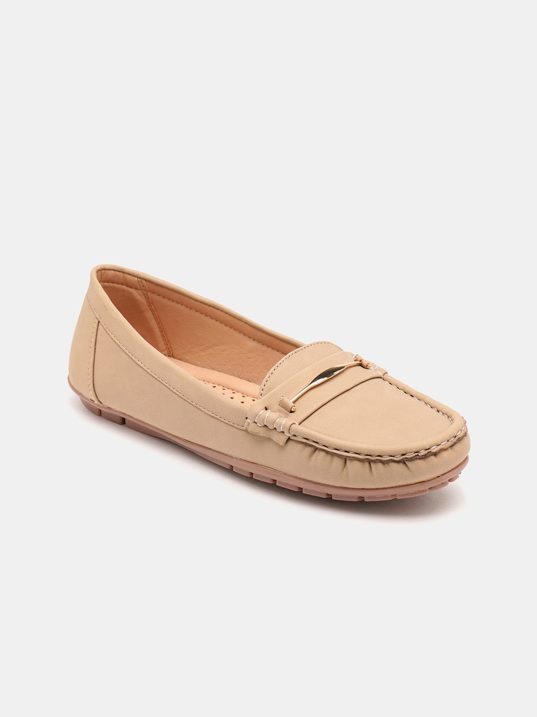 

R&B Women Textured Penny Loafers, Nude