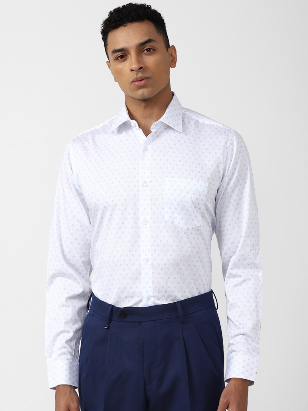 

Van Heusen Micro Ditsy Printed Pure Cotton Formal Shirt, White