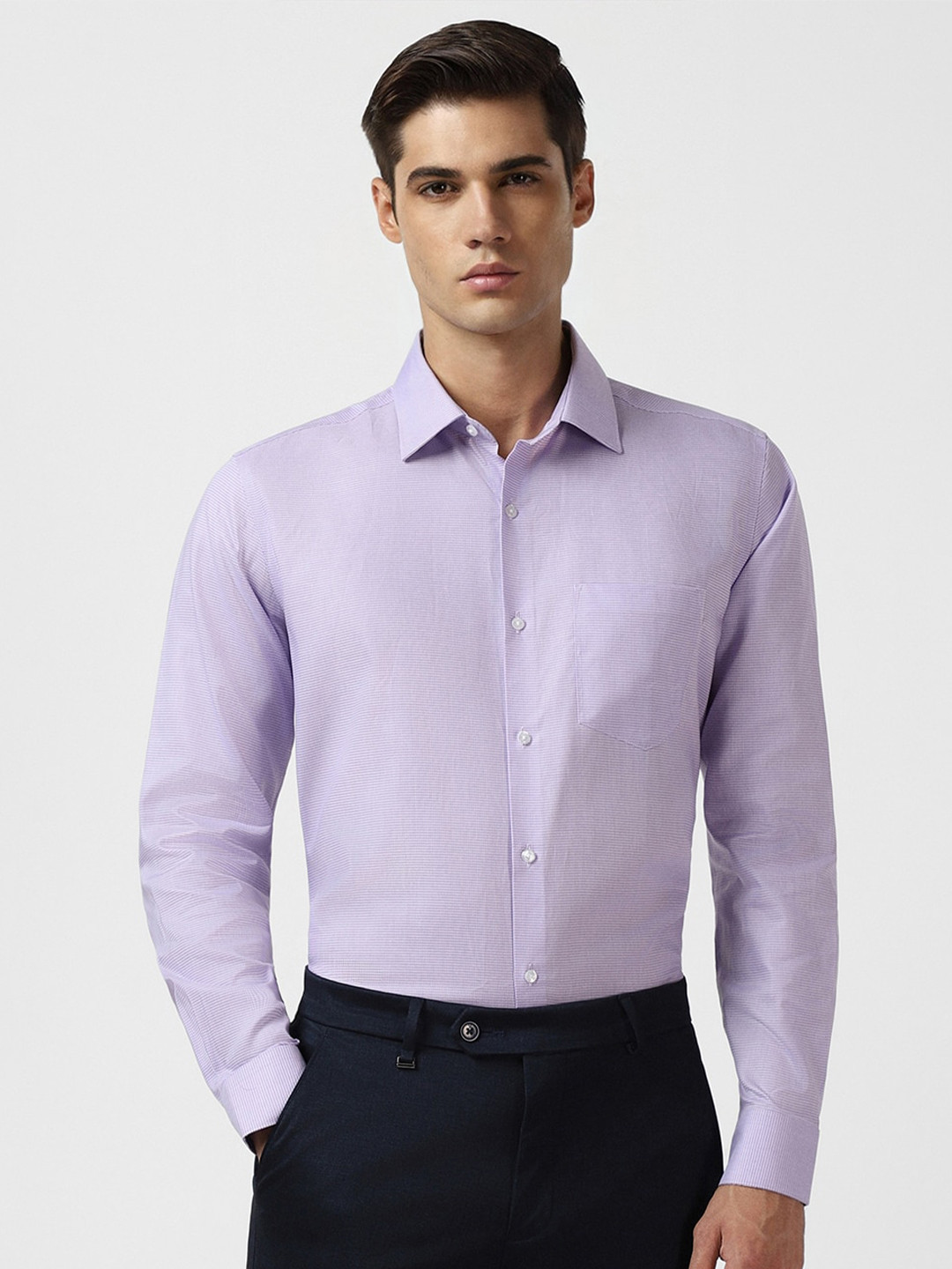 

Van Heusen Spread Collar Formal Pure Cotton Shirt, Lavender