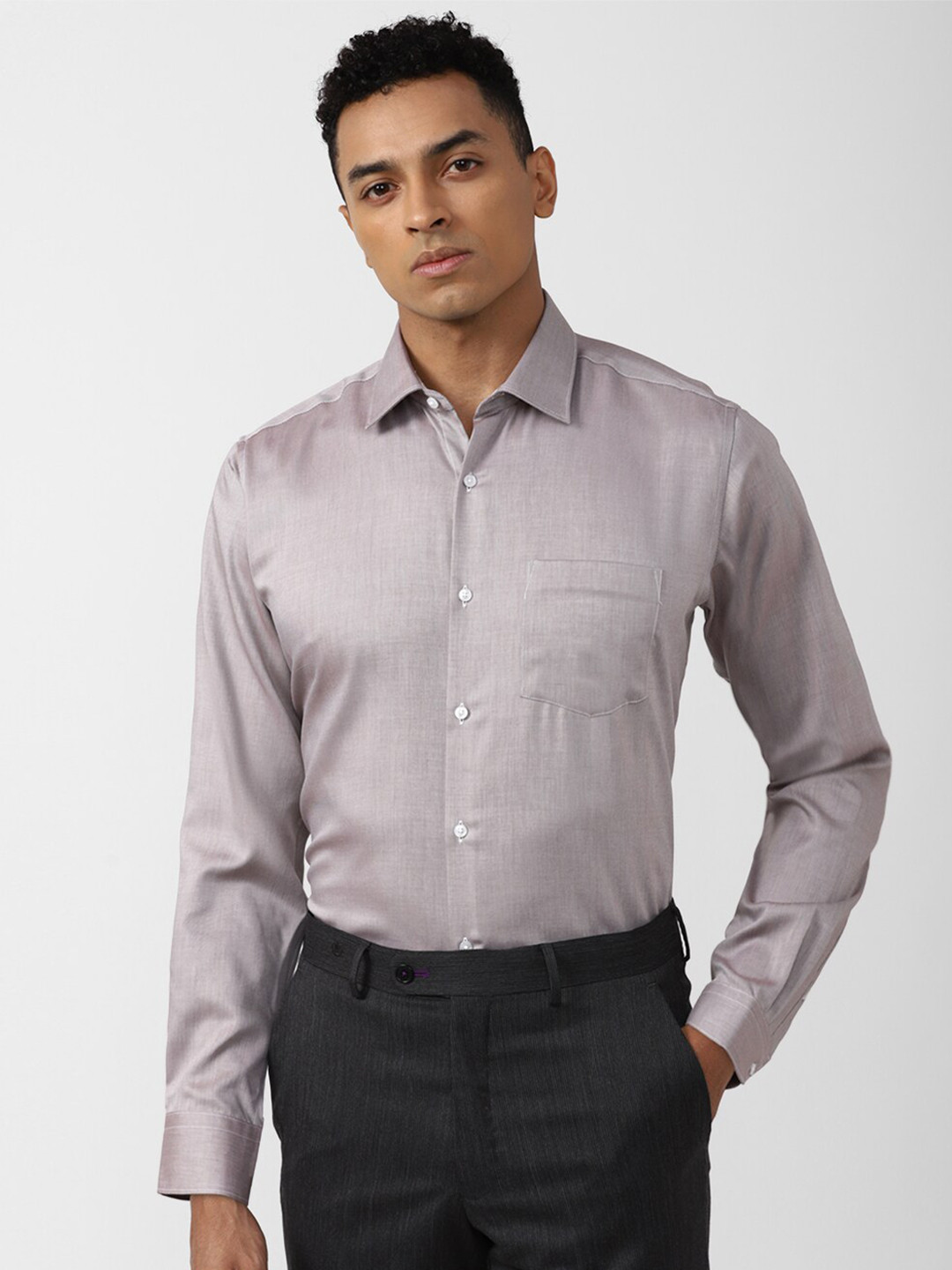 

Van Heusen Spread Collar Pure Cotton Formal Shirt, Purple
