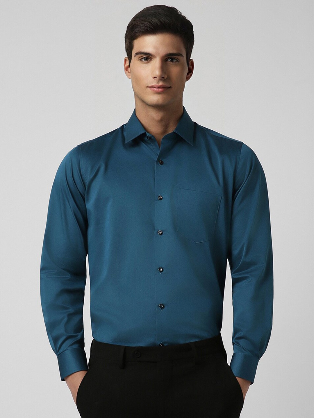 

Van Heusen Spread Collar Pure Cotton Formal Shirt, Blue