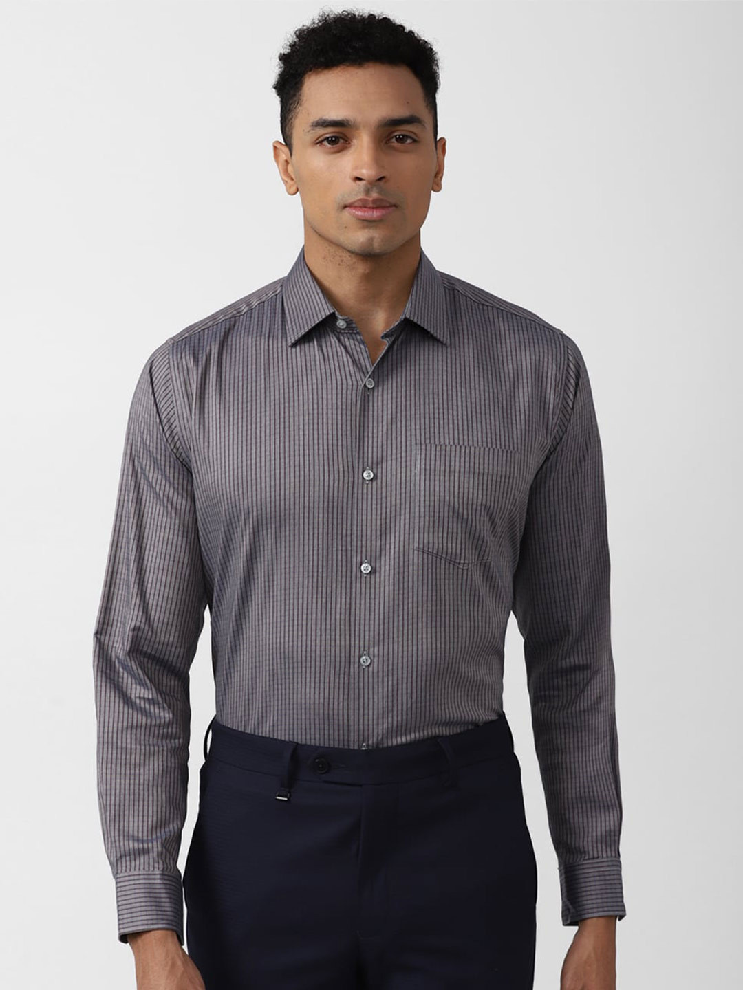 

Van Heusen Micro Checks Opaque Formal Shirt, Grey