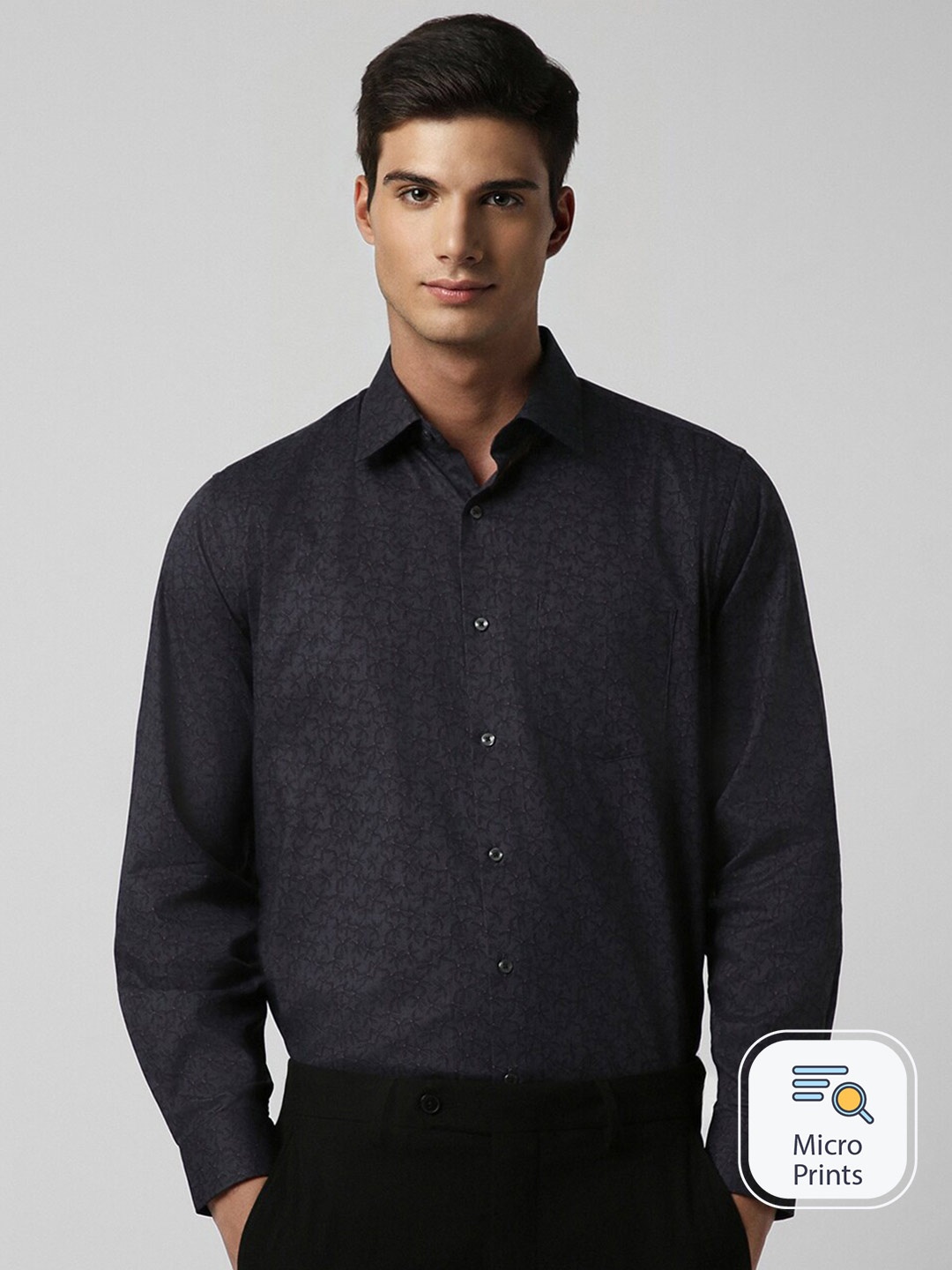 

Van Heusen Floral Printed Long Sleeves Pure Cotton Party Shirt, Purple