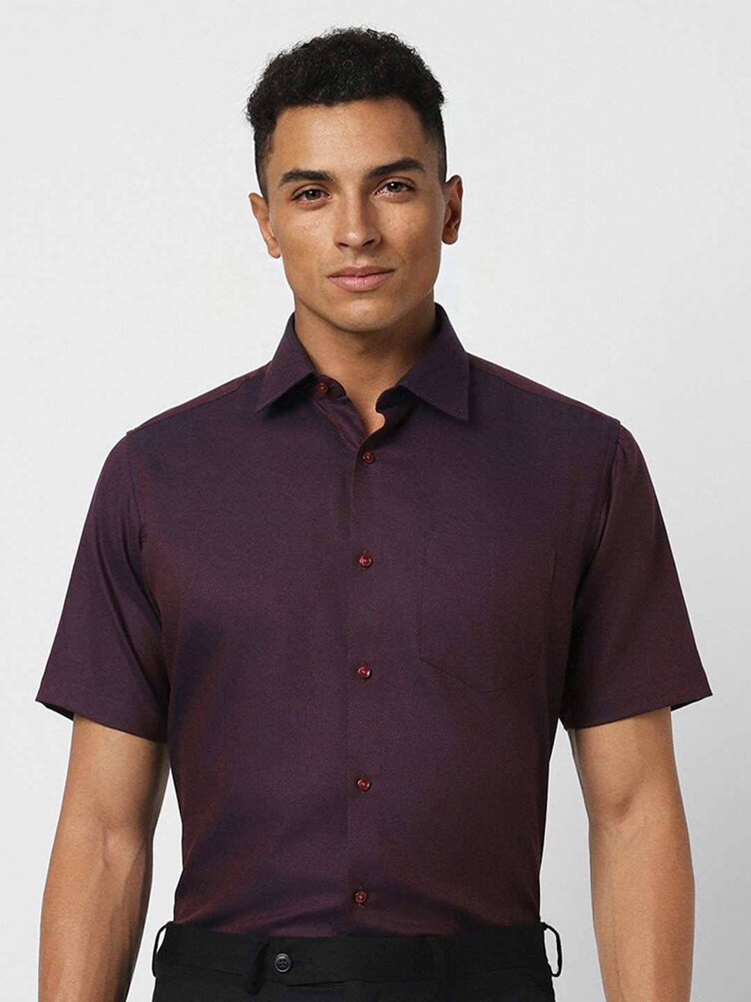 

Van Heusen Textured Pure Cotton Formal Shirt, Purple