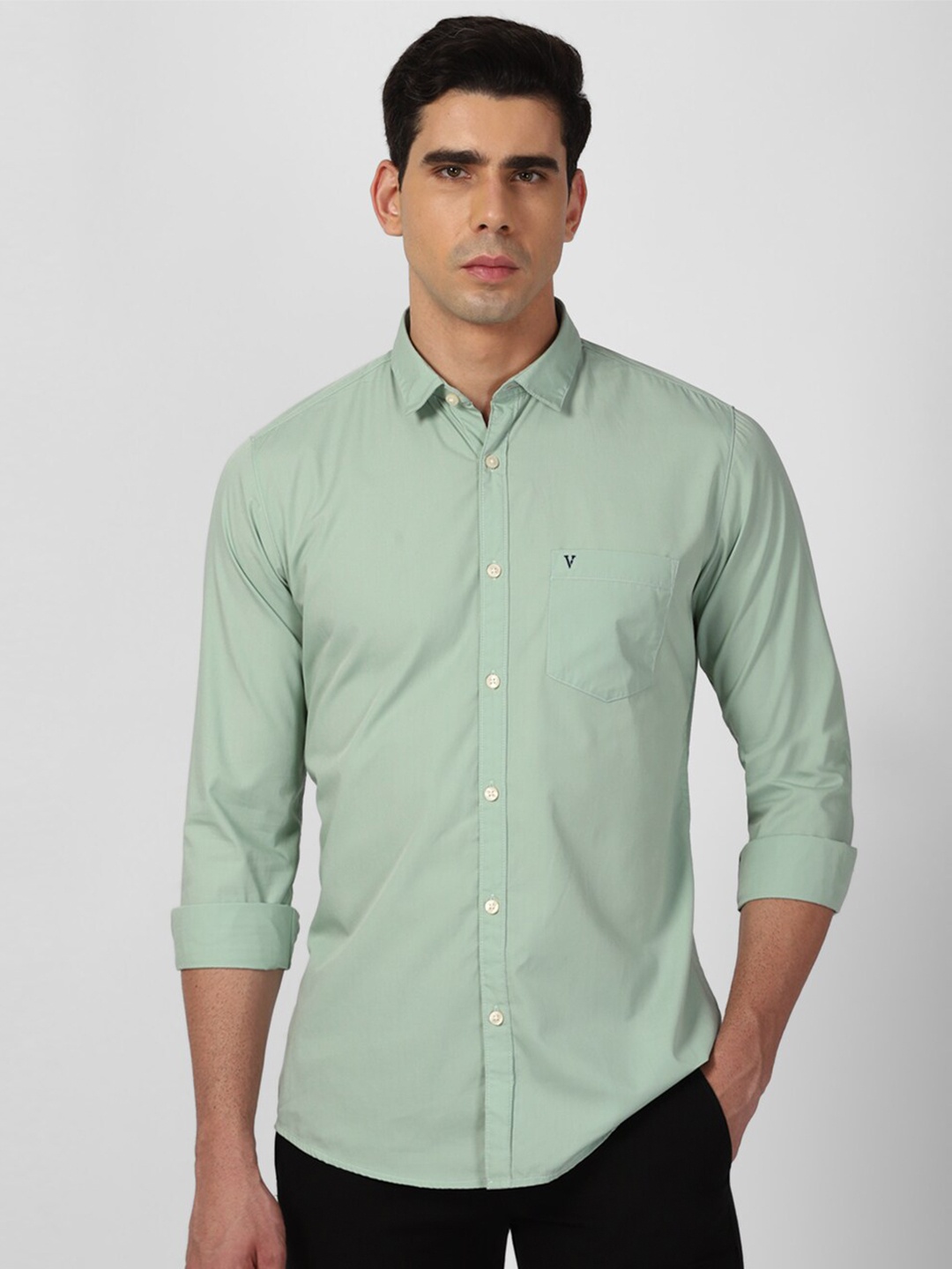 

Van Heusen Sport Slim Fit Opaque Casual Shirt, Green