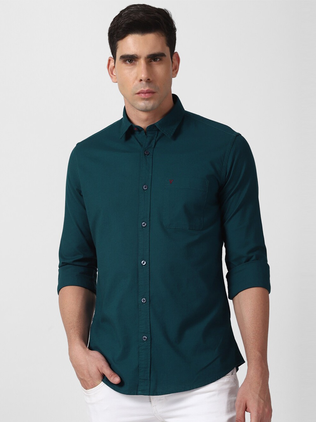 

Van Heusen Sport Spread Collar Cotton Shirt, Green