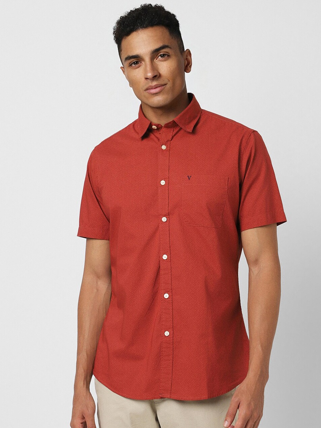 

Van Heusen Sport Slim Fit Classic Cotton Casual Shirt, Red