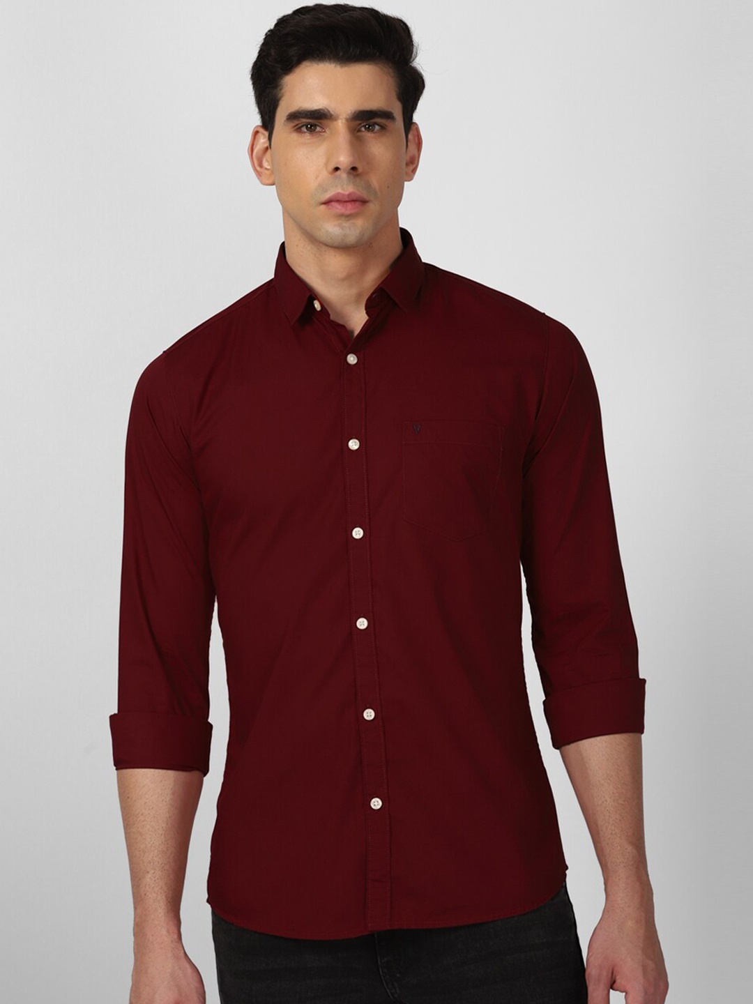 

Van Heusen Sport Slim Fit Spread Collar Casual Shirt, Maroon