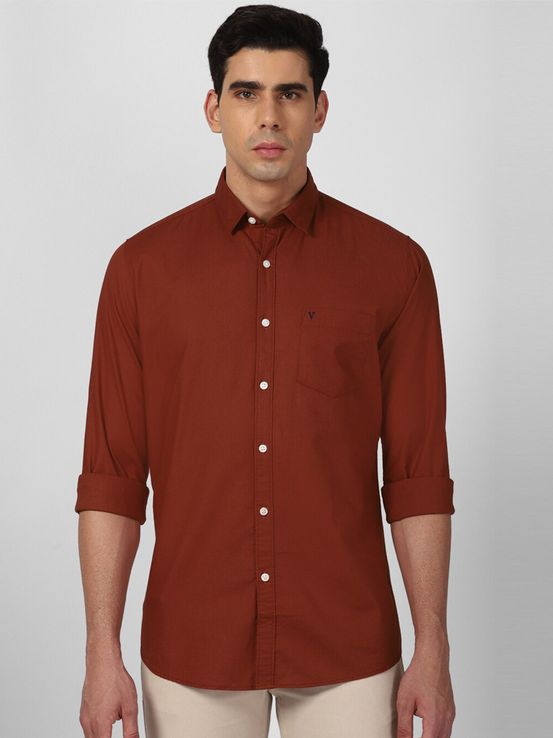 

Van Heusen Sport Slim Fit Opaque Casual Shirt, Red