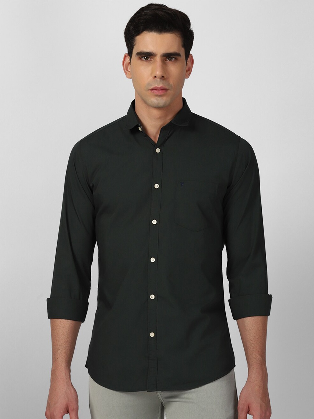 

Van Heusen Sport Slim Fit Spread Collar Casual Shirt, Green