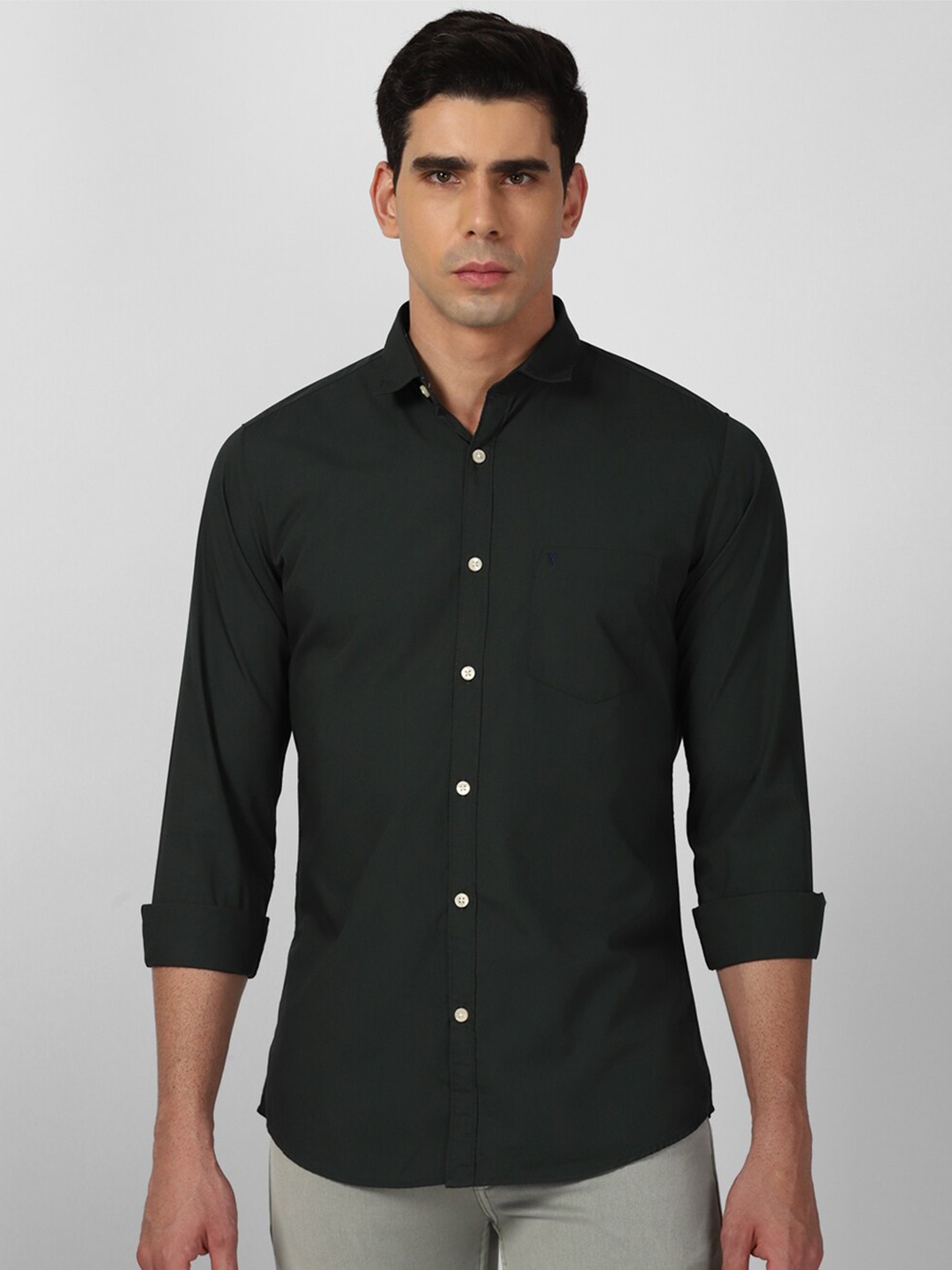 

Van Heusen Sport Slim Fit Opaque Casual Shirt, Green