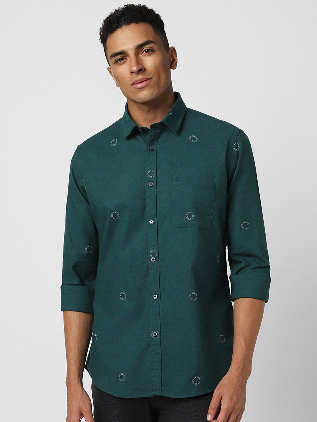 

Van Heusen Sport Slim Fit Conversational Printed Casual Shirt, Green