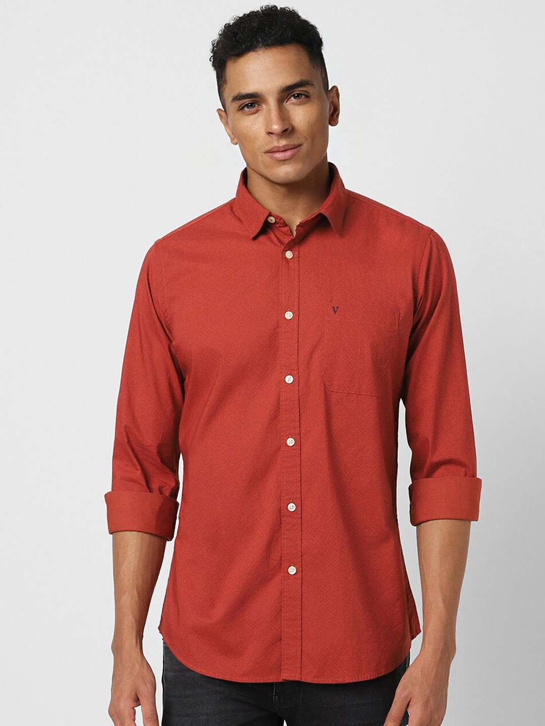 

Van Heusen Sport Spread Collar Pure Cotton Shirt, Red
