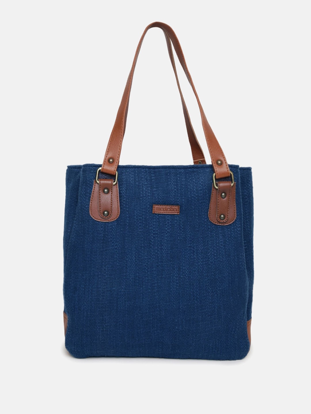 

Maisha Oversized Structured Fabric Shoulder Bag, Navy blue