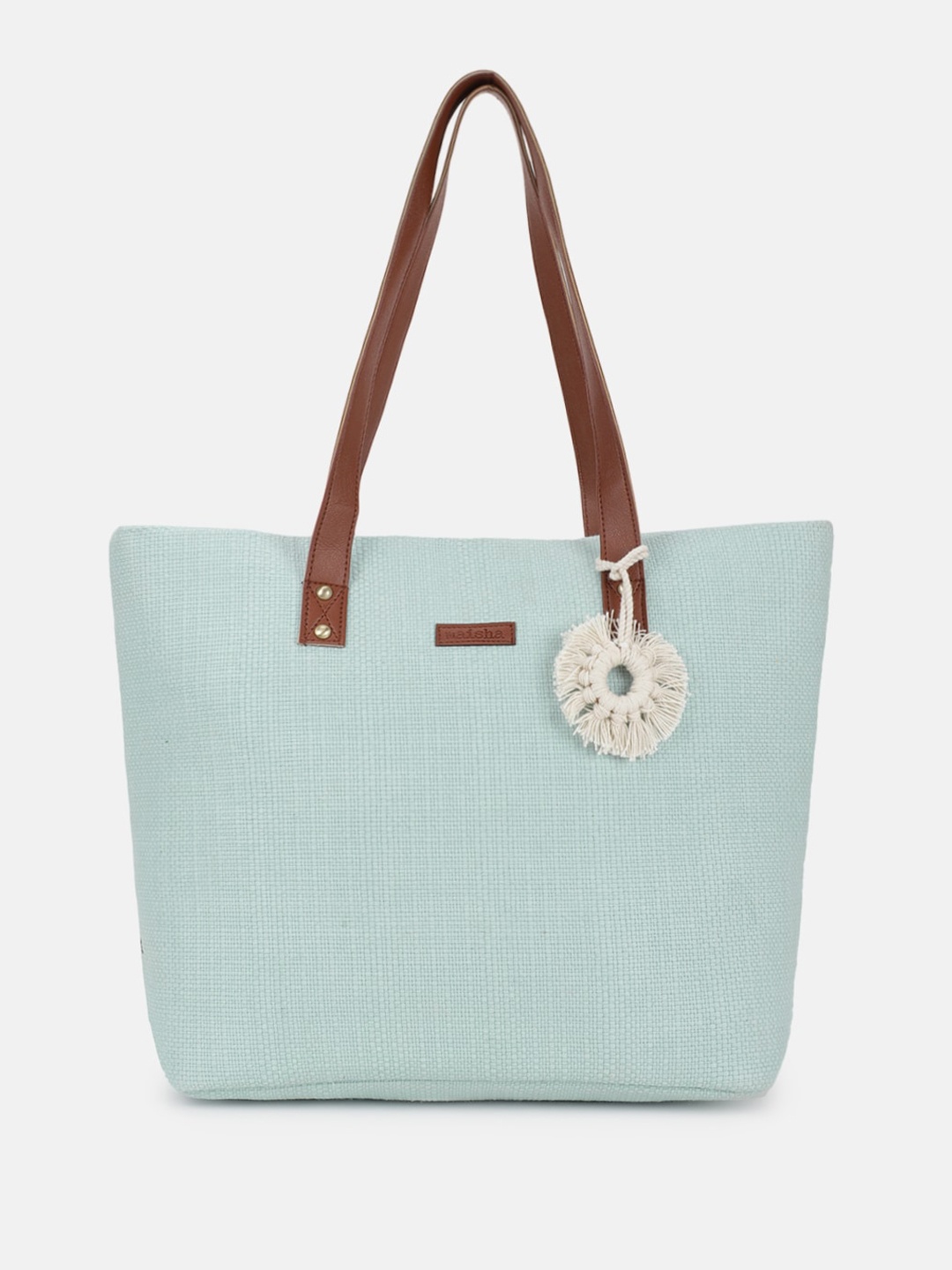 Maisha Oversized Structured Fabric Shoulder Bag, Green