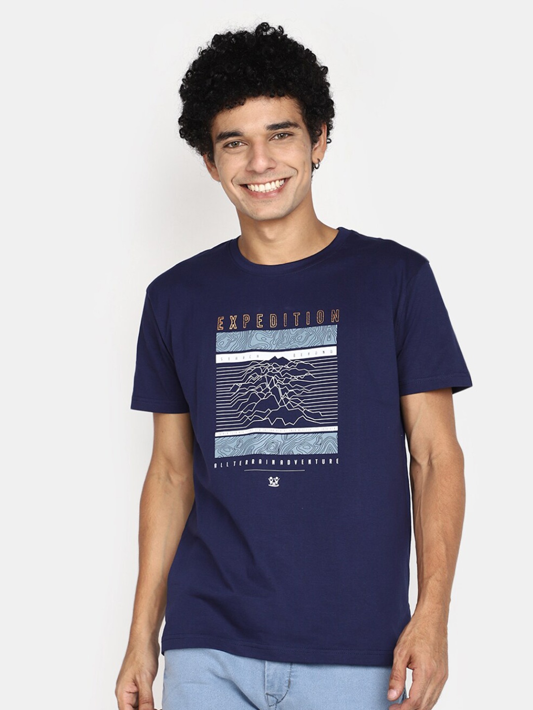 

V-Mart Graphic Printed Short Sleeves Cotton T-shirt, Blue