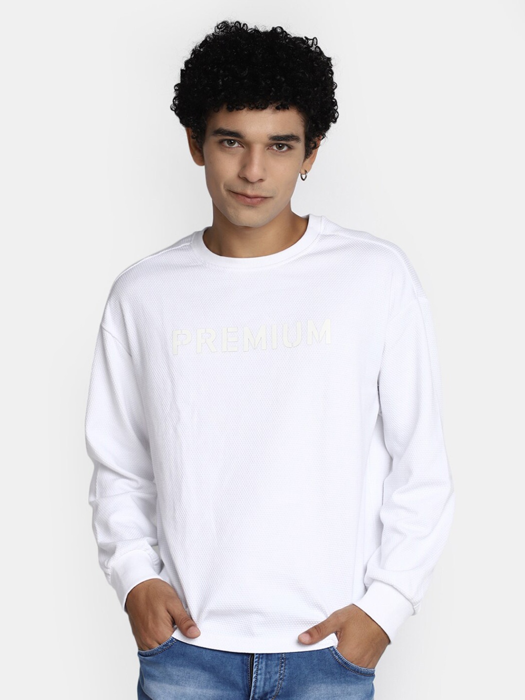 

V-Mart Typography Printed Cotton T-Shirt, White