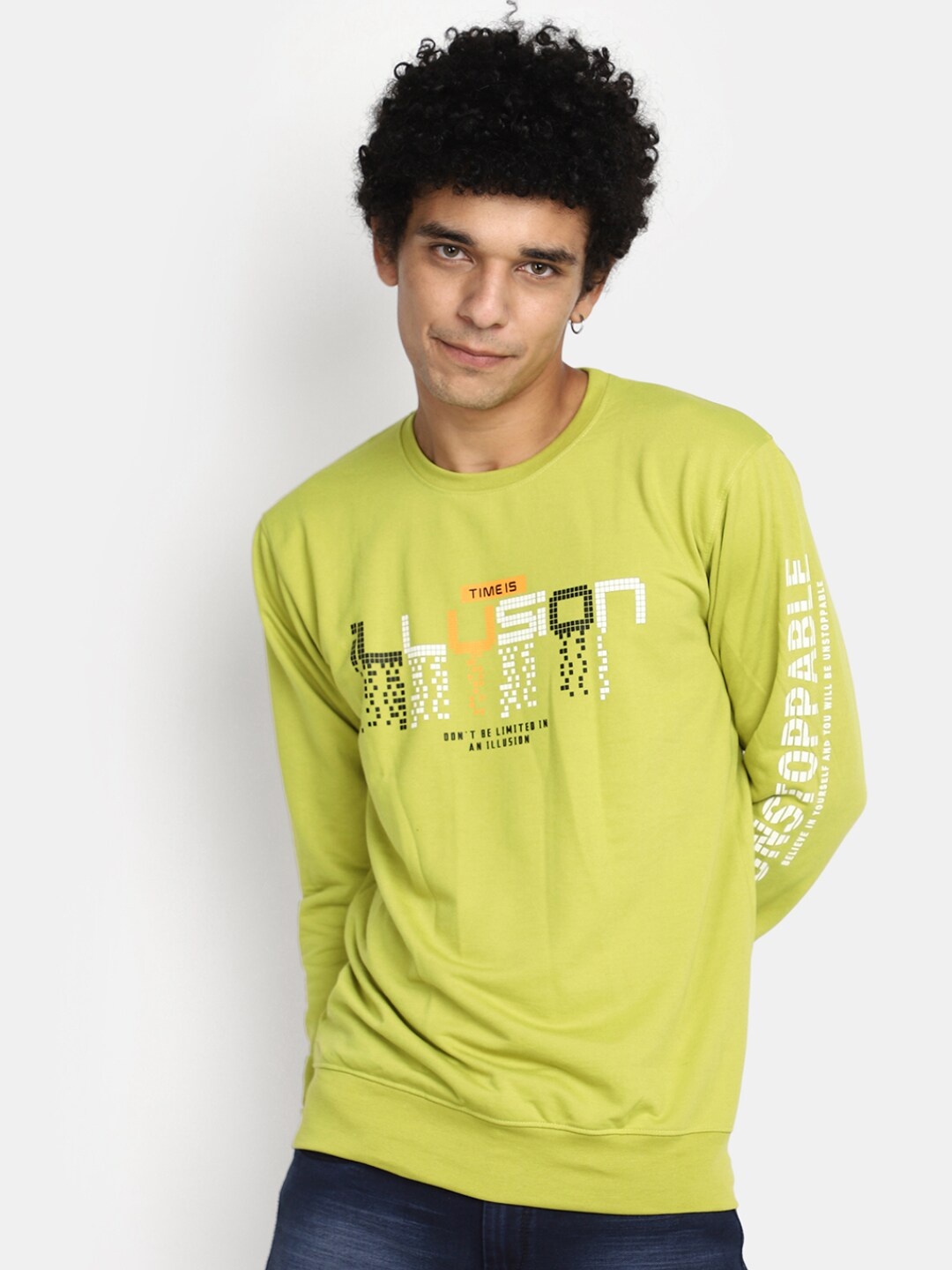 

V-Mart Typography Printed Cotton T-Shirt, Green