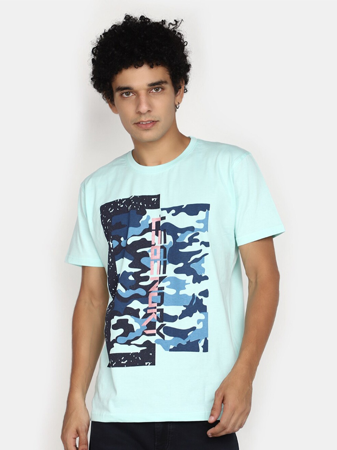 

V-Mart Graphic Printed Cotton T-shirt, Blue