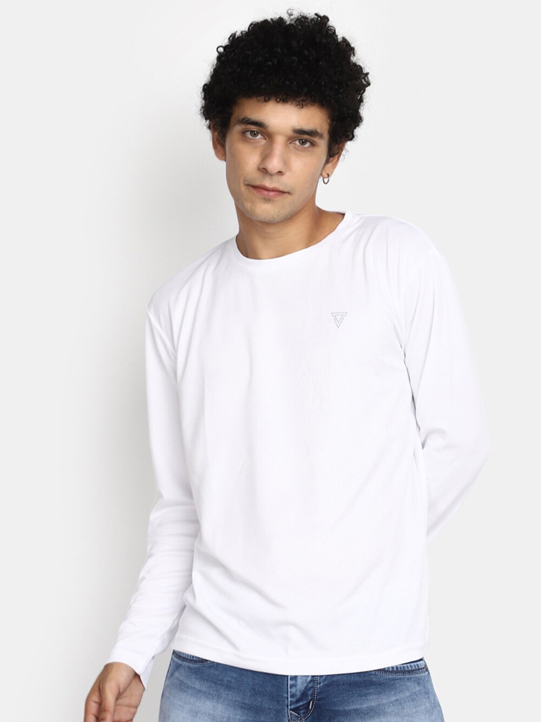 

V-Mart Round Neck Slim Fit T-shirt, White