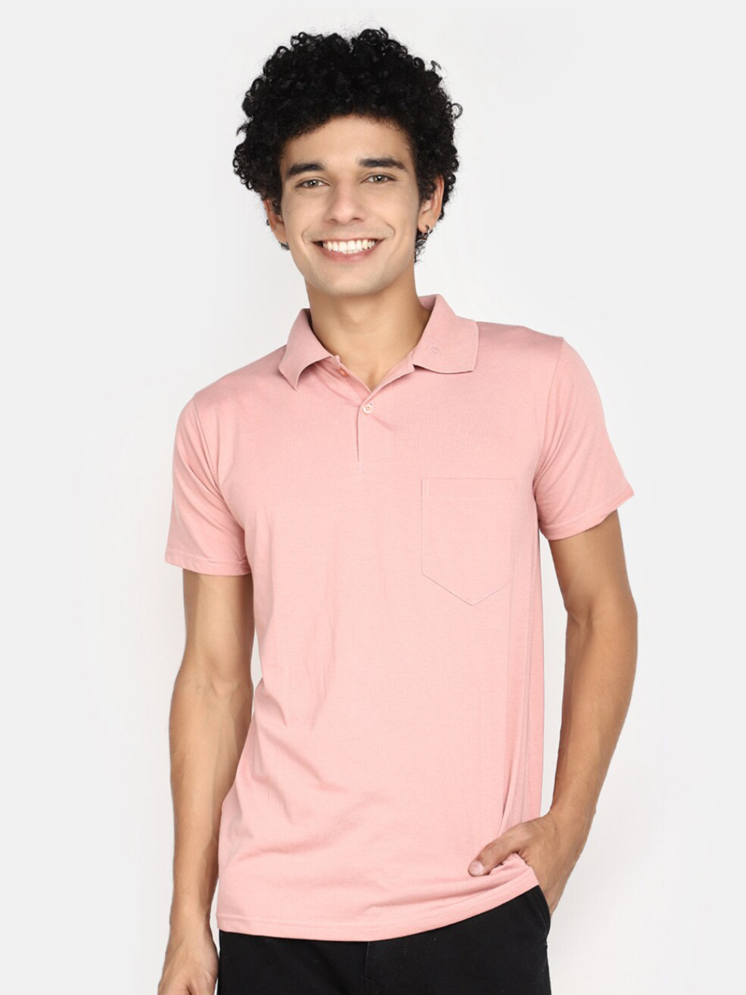 

V-Mart Polo Collar Cotton Slim Fit T-shirt, Pink