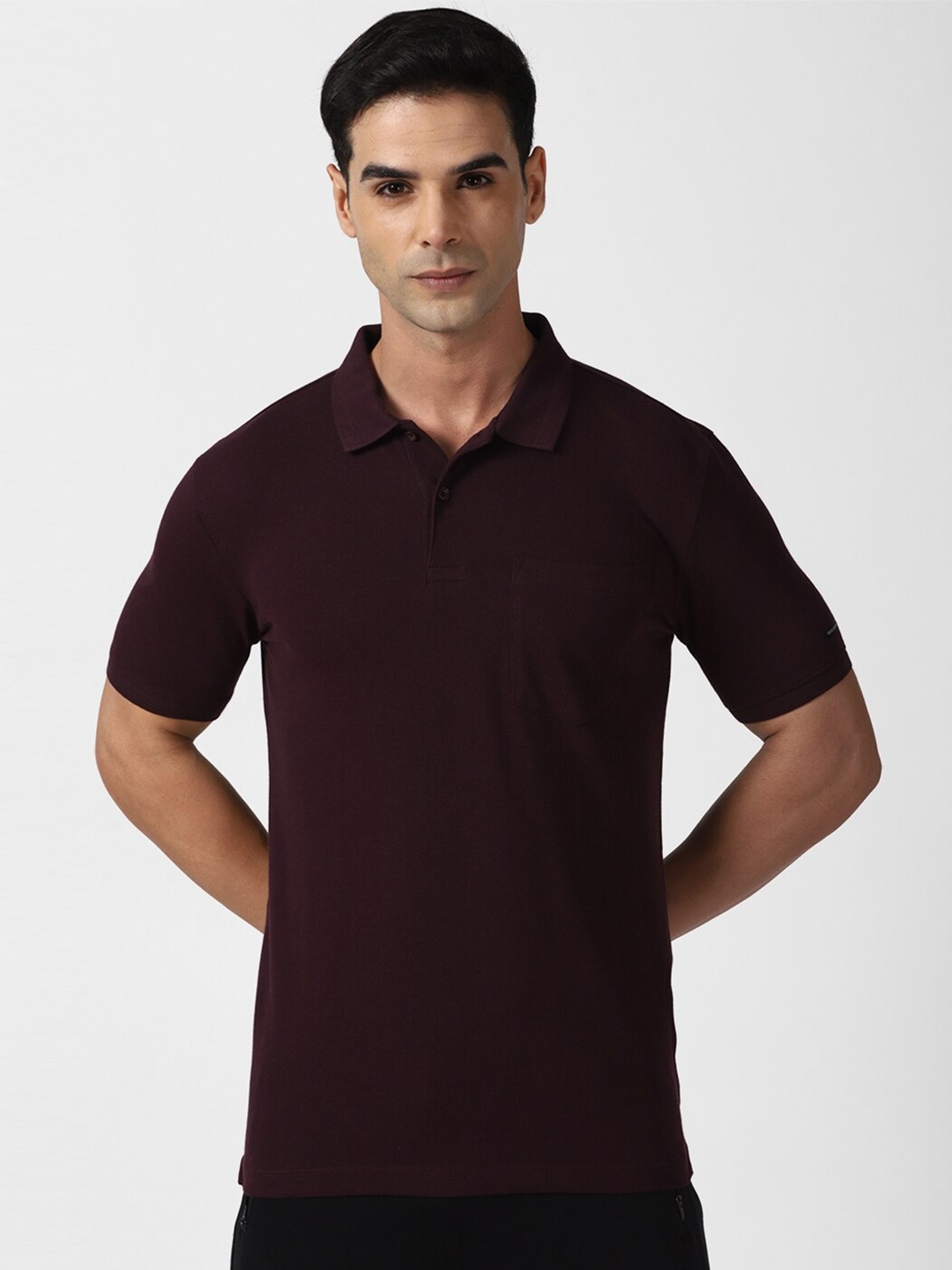 

Van Heusen Flex Solid Short Sleeved Polo Collar Sports T-shirt, Maroon