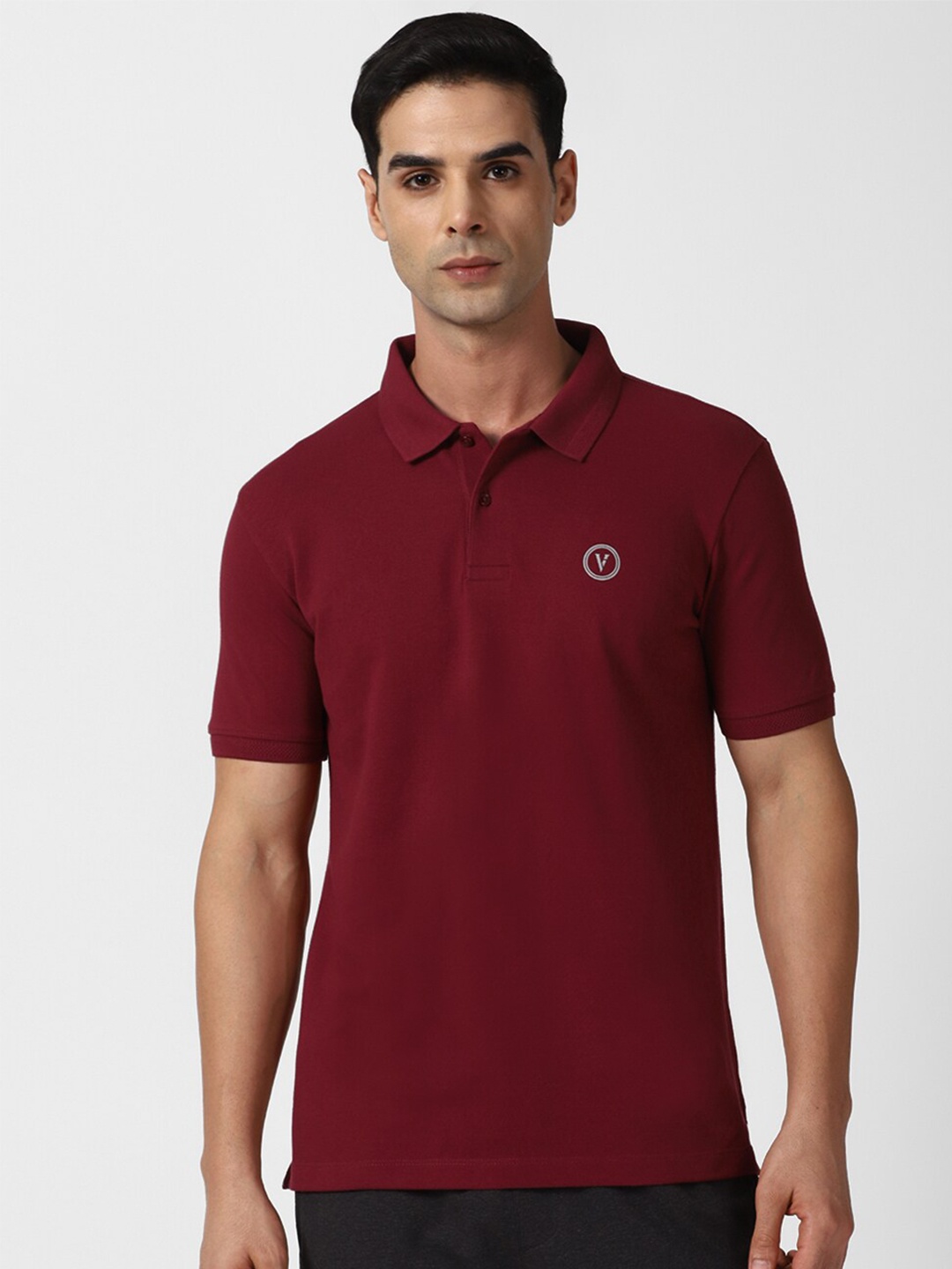 

Van Heusen Flex Solid Short Sleeved Polo Collar T-shirt, Maroon