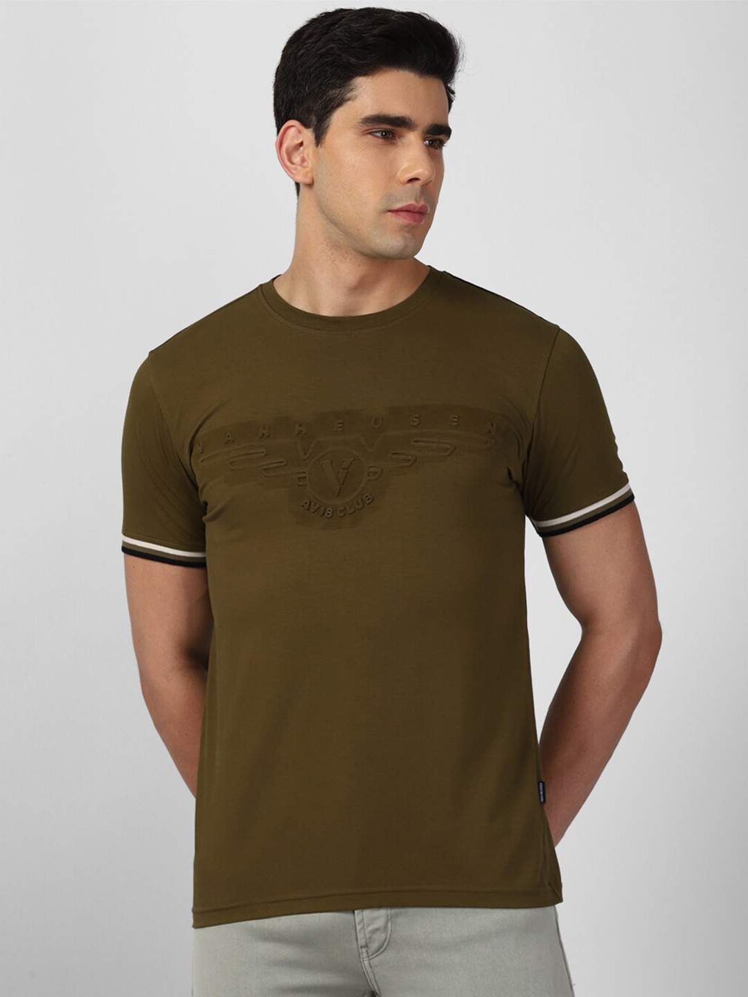 

Van Heusen Sport Typography Printed T-Shirt, Olive