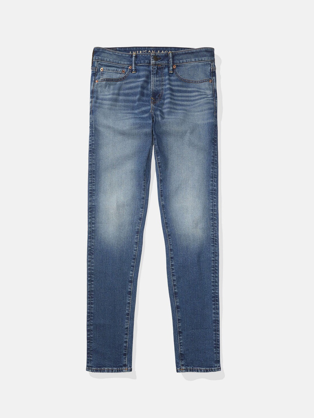 

AMERICAN EAGLE OUTFITTERS Men AirFlex+ Skinny Fit Clean Look Light Fade Jeans, Blue