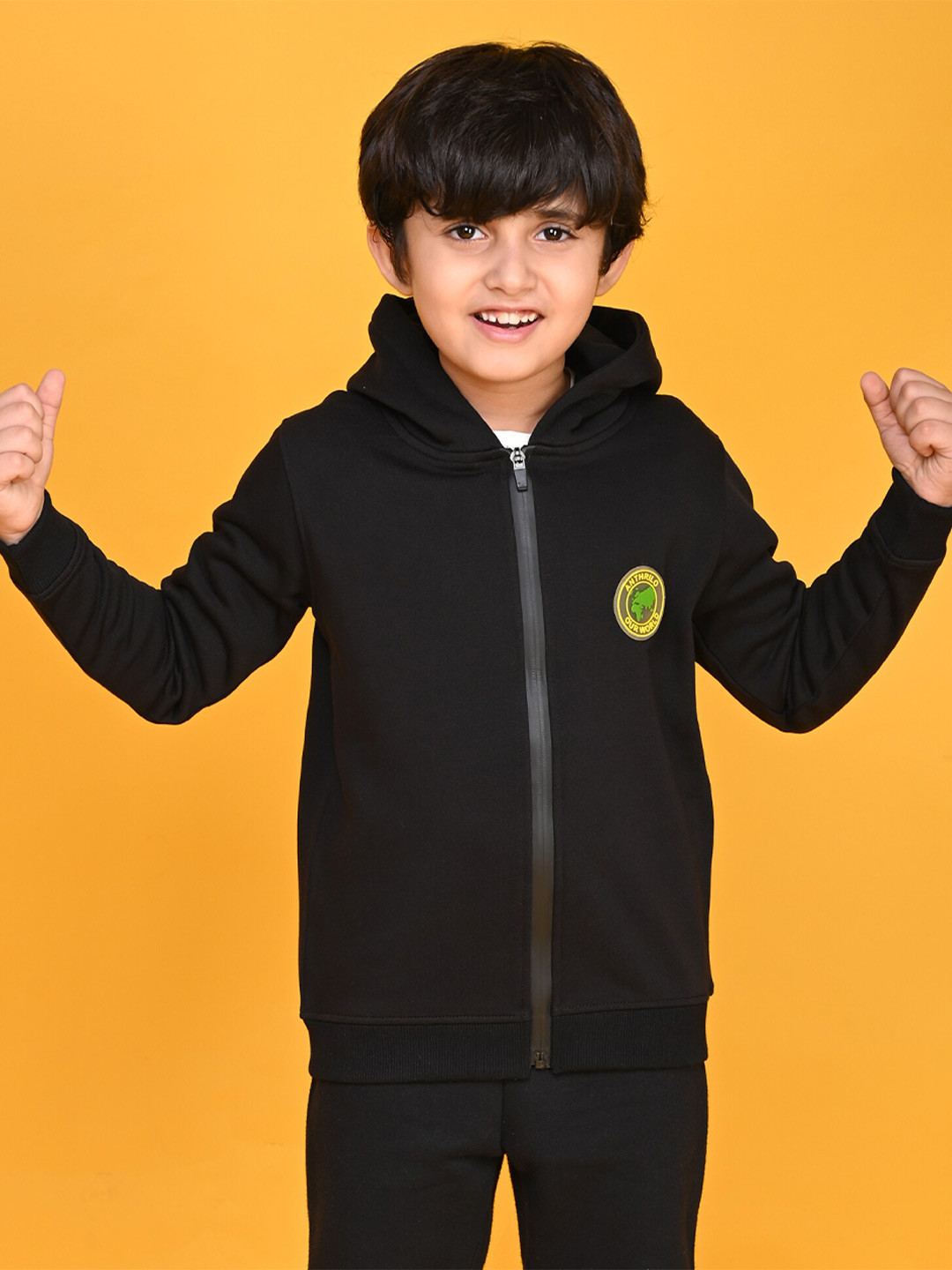 

Anthrilo Boys Hooded Fleece Sweatshirt, Black
