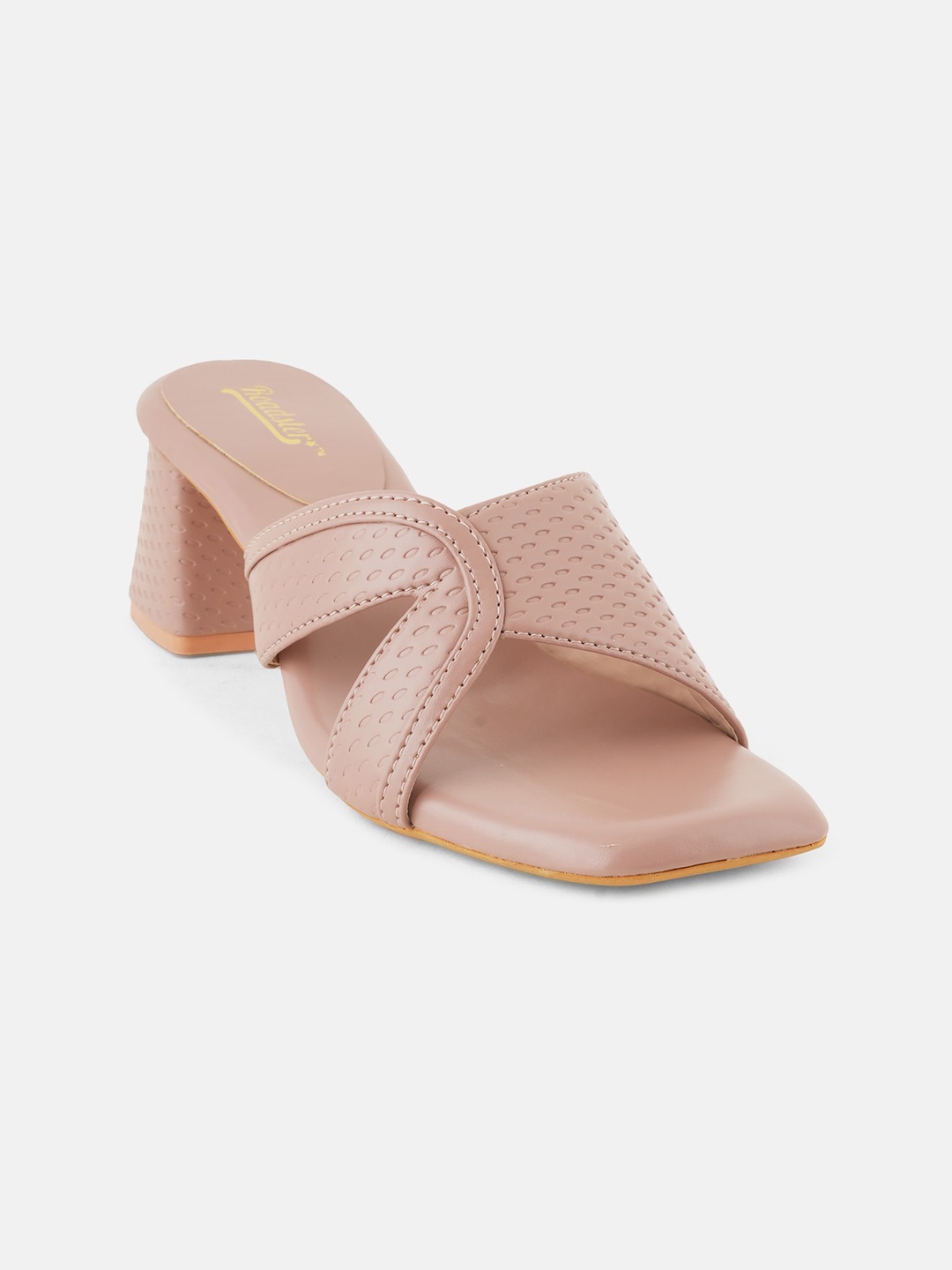 

Lavie Textured Open Toe Block Heels, Peach