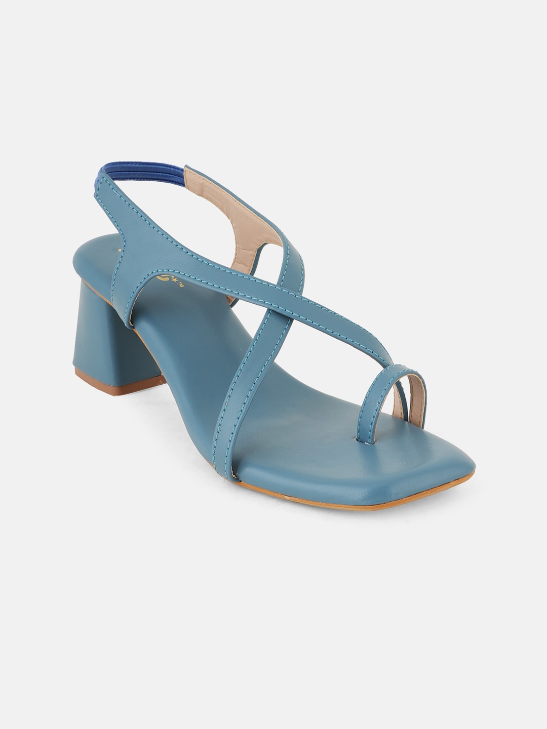 

Lavie One Toe Cross Strap Block Heels With Backstrap, Blue