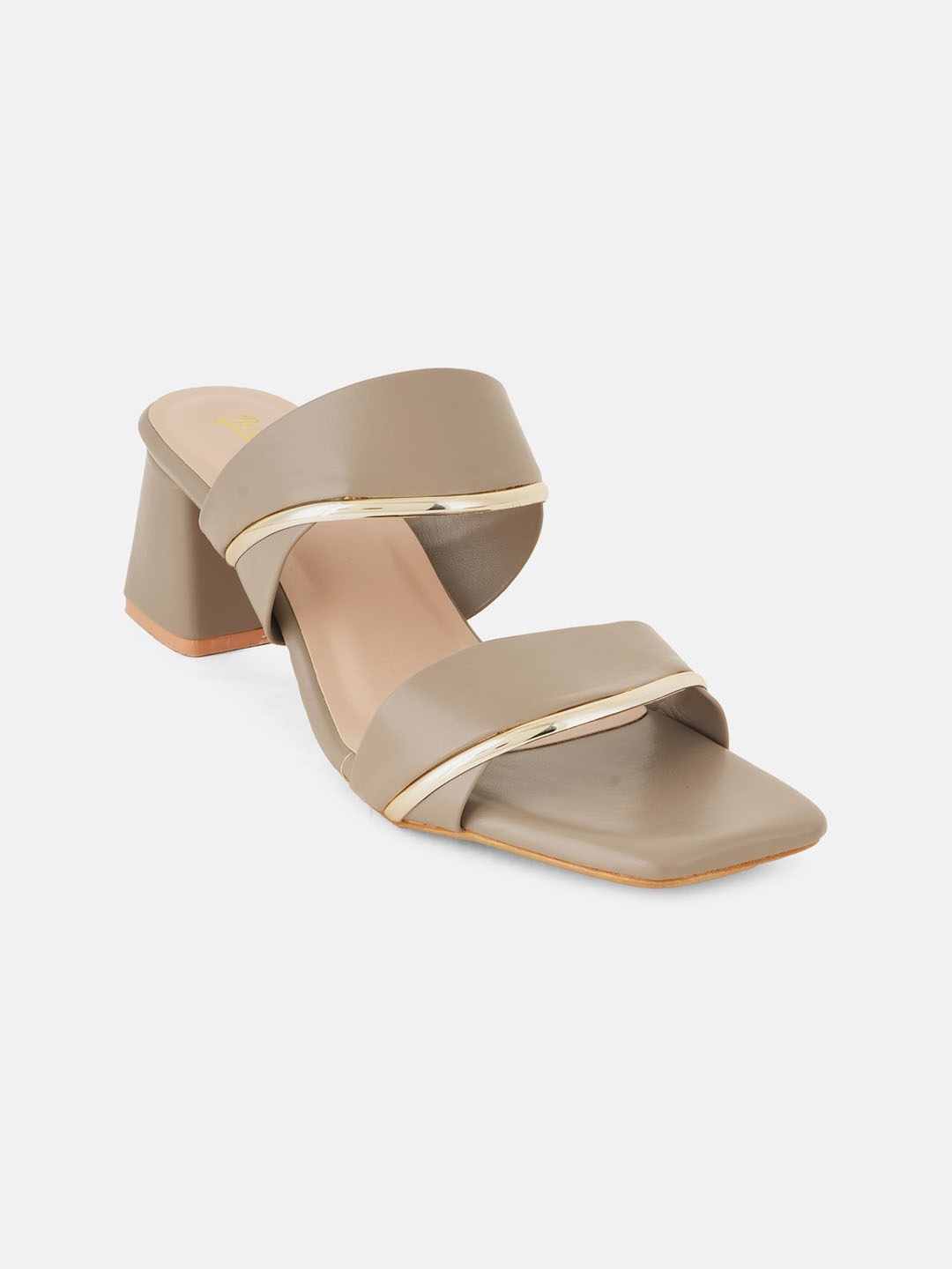 

Lavie Two Strap Block Heels, Beige