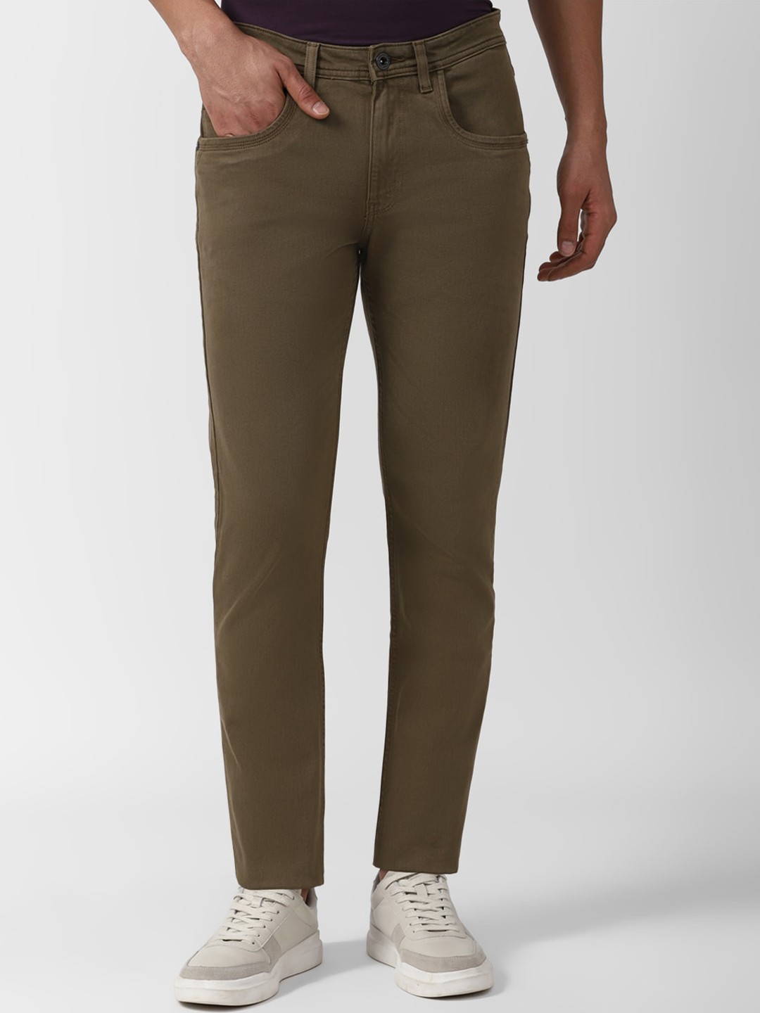 

V Dot Men Mid-Rise Skinny Fit Jeans, Olive