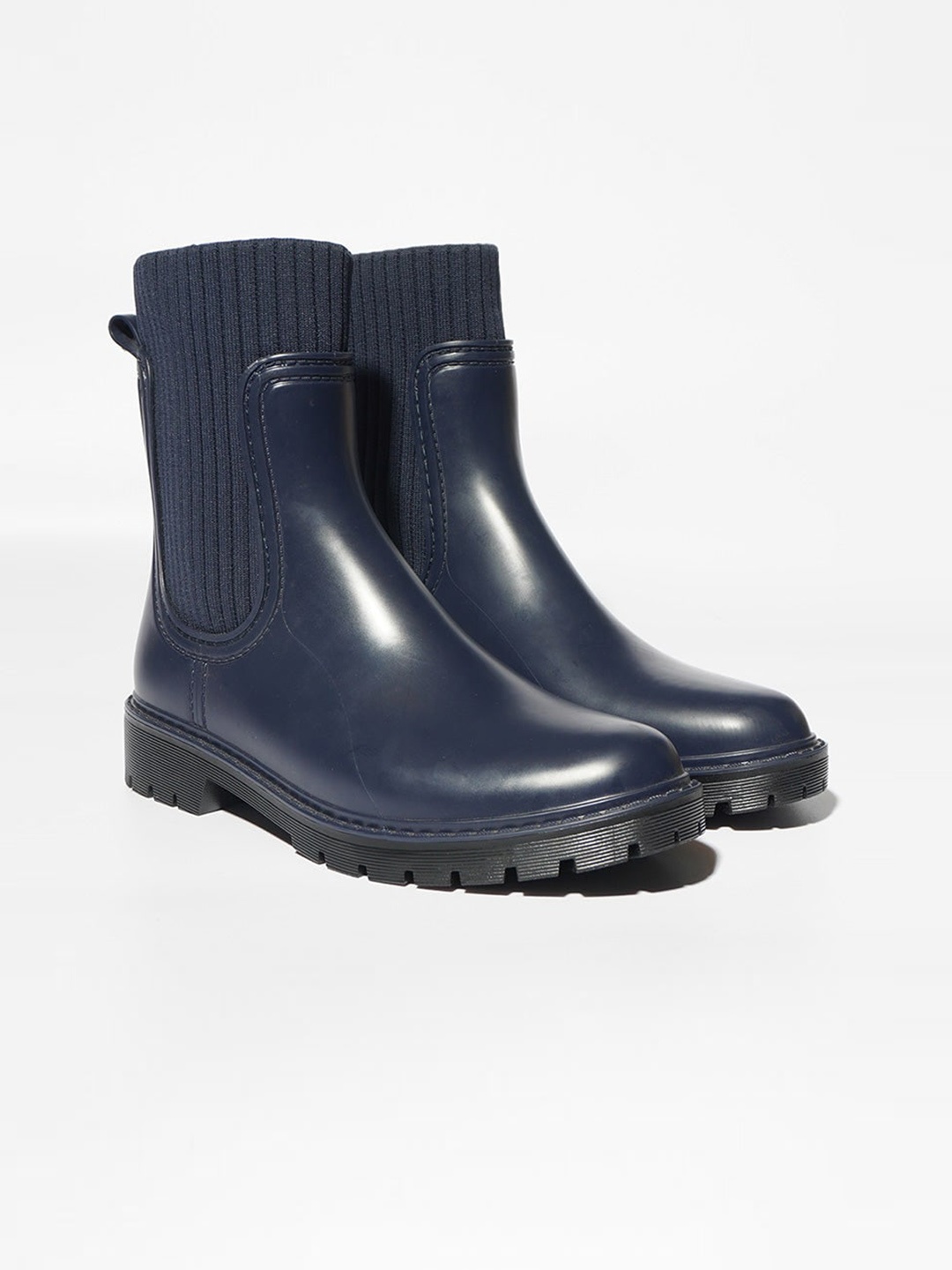 

CAI Women Heeled Mid-Top Chelsea Boots, Navy blue