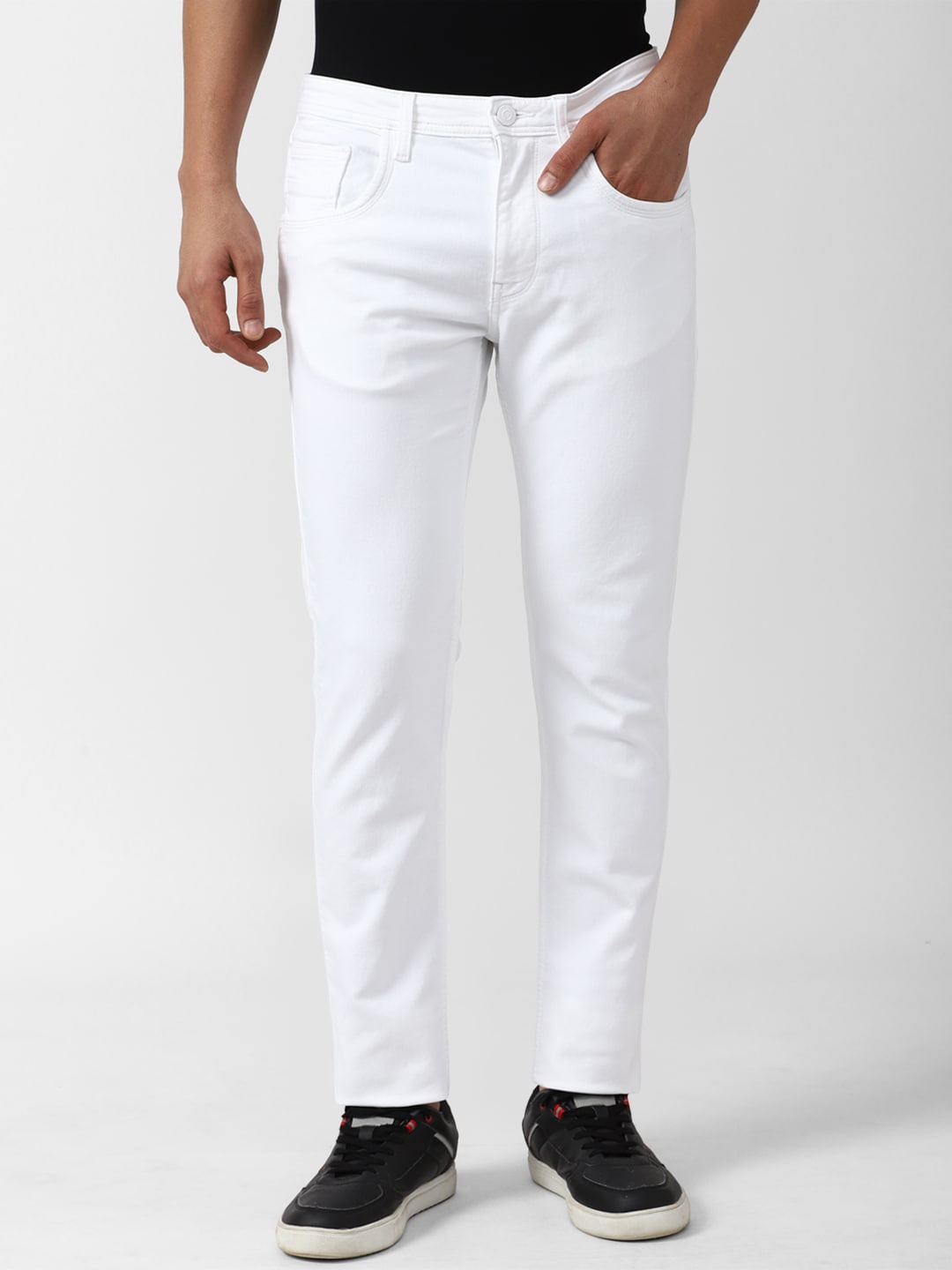 

VAN HEUSEN DENIM LABS Men Skinny Fit Mid-Rise Clean Look Stretchable Jeans, White