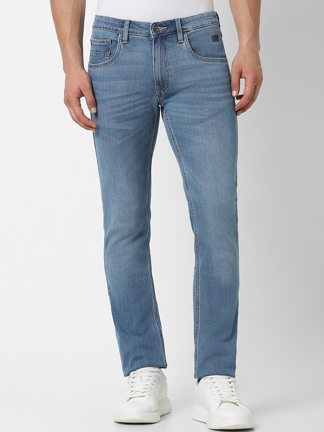 

VAN HEUSEN DENIM LABS Men Blue Slim Fit Heavy Fade Cotton Jeans