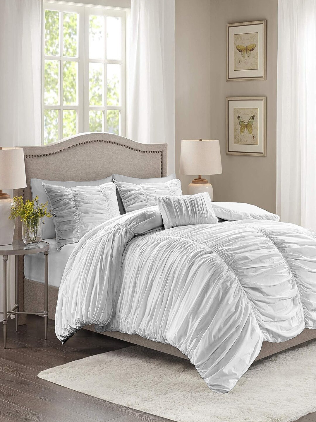 

THE WHITE MOSS White 2 Pcs Heavy Winter 150 GSM Single Bed Comforter & Pillow Cover