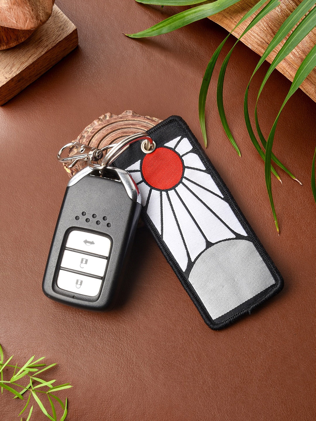 

COMICSENSE Double Sided Demon Slayer Anime Hanafuda Woven Keychain, Blue