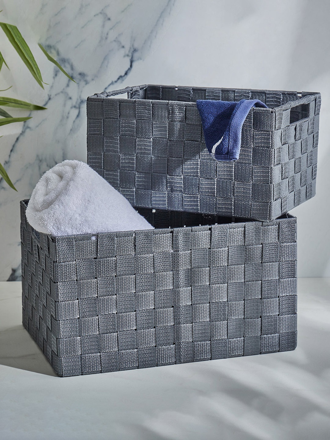

Home Centre Grey Wilton Norma Polypropylene Storage Basket