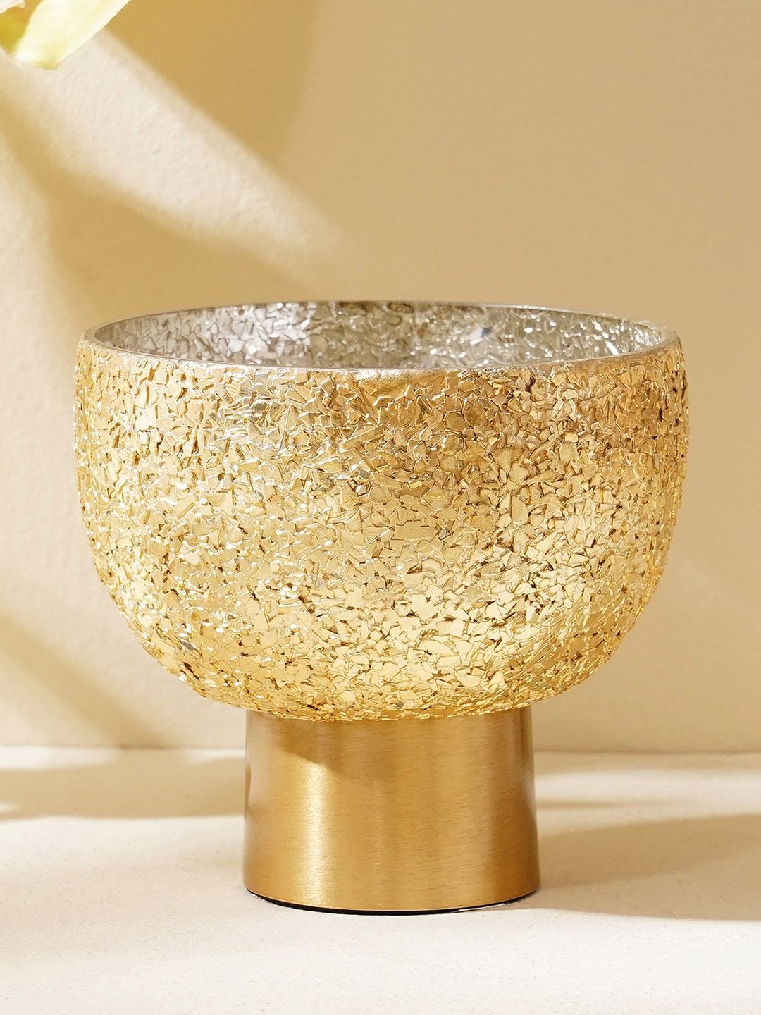 

Home Centre Festivora Egon Gold Toned Glass T-Light Holder