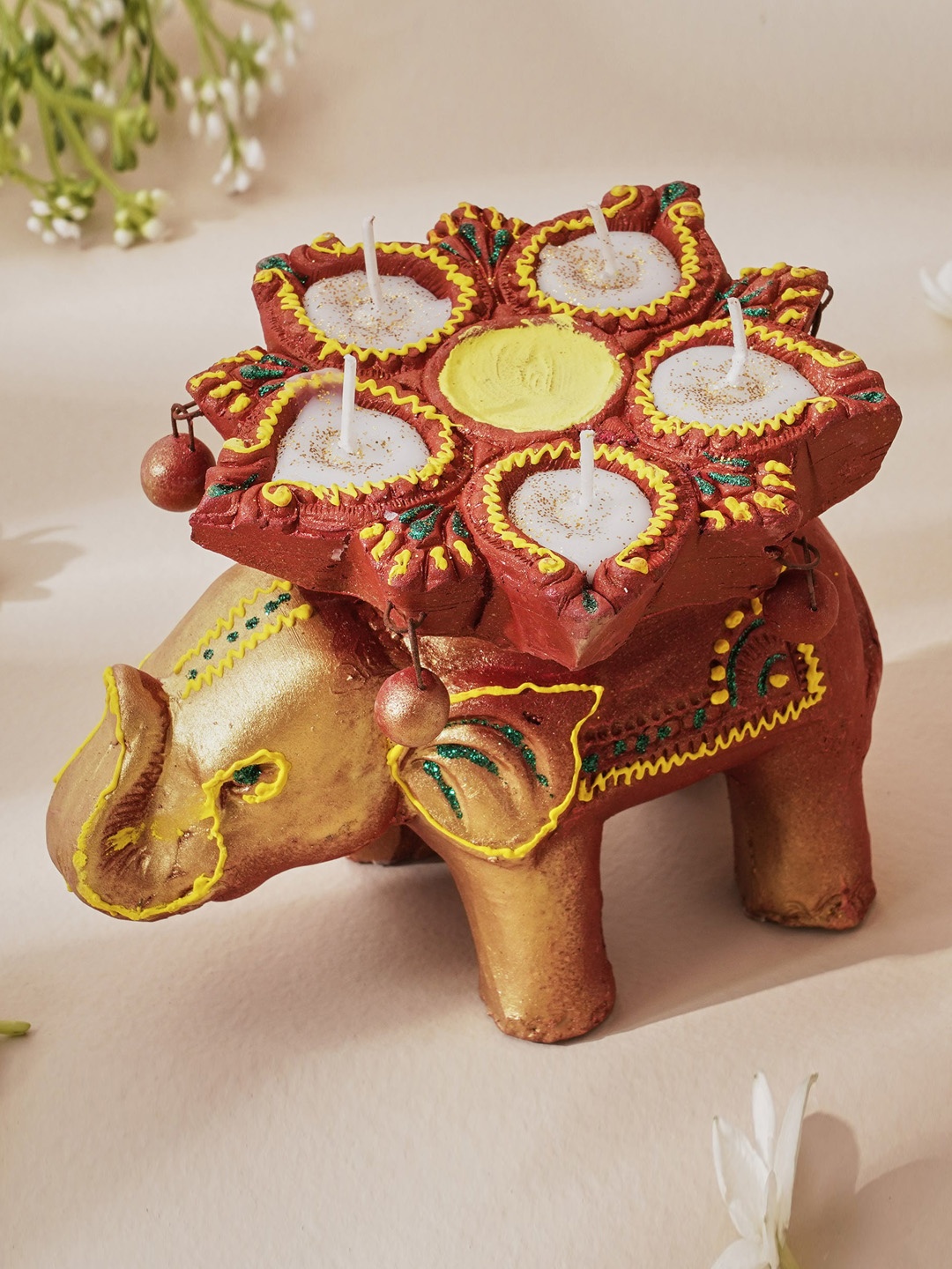 

Home Centre Corsica Fest Brown Terracotta Elephant Diya Candle