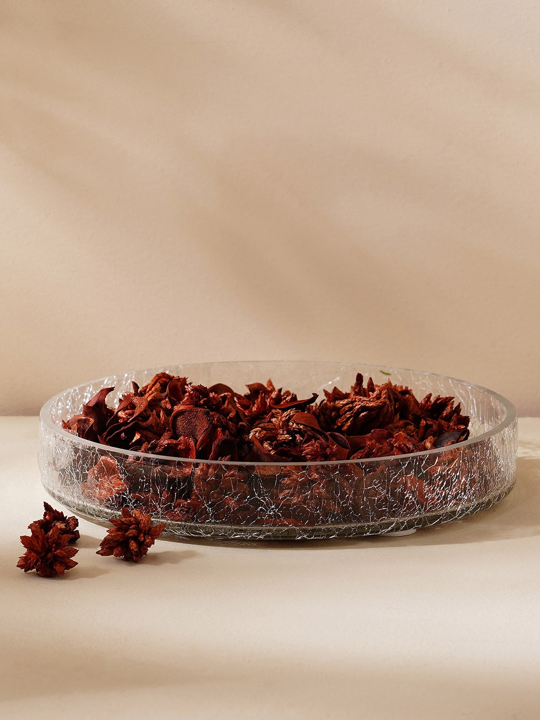 

Home Centre Nolan Transparent Crackle Decorative Bowl