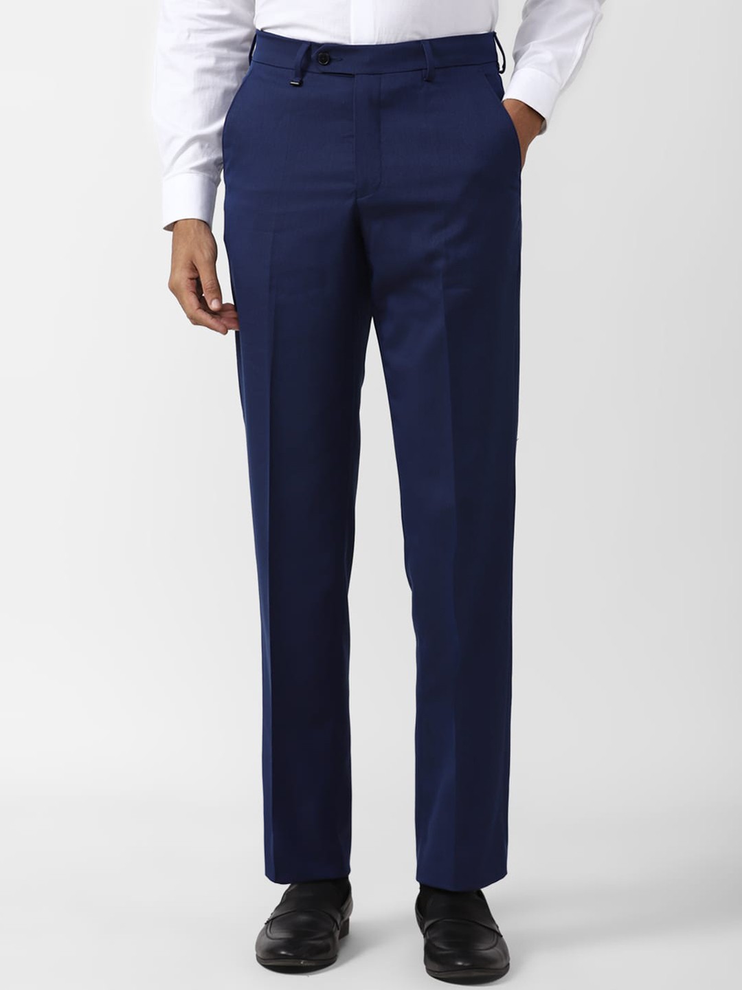 

Van Heusen Men Mid Rise Formal Trousers, Navy blue
