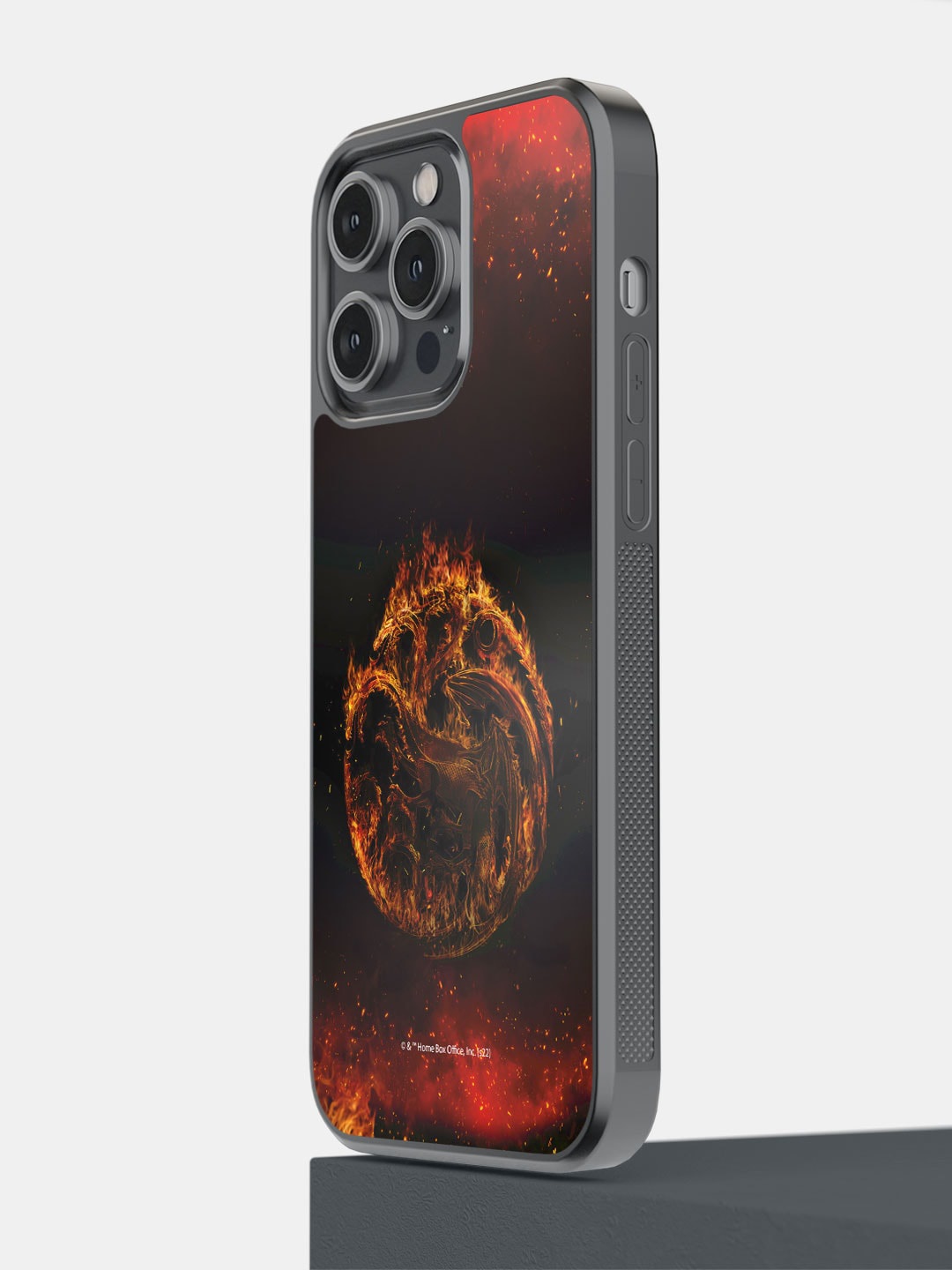 

macmerise Targaryen Sigil Fire Pattern iPhone 14 Pro Max Bumper Case Cover, Black